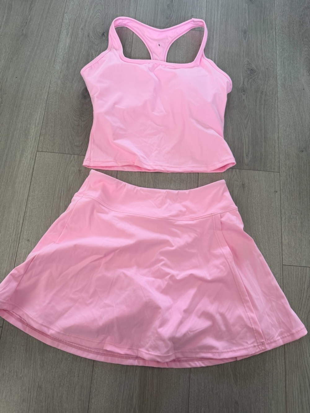 Pink Athletic Skort Set - Built in Bra